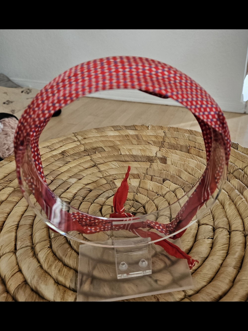 Vintage Silk red Scarf Headband New  !